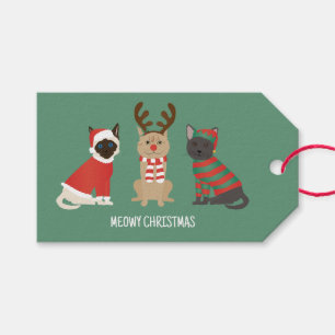 Étiquettes-cadeau Meowy Christmas Cats