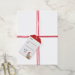 Étiquettes-cadeau Meowy Christmas père Noël nom personnalisé