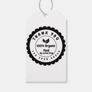 Étiquettes-cadeau Merci 100% Aliments biologiques