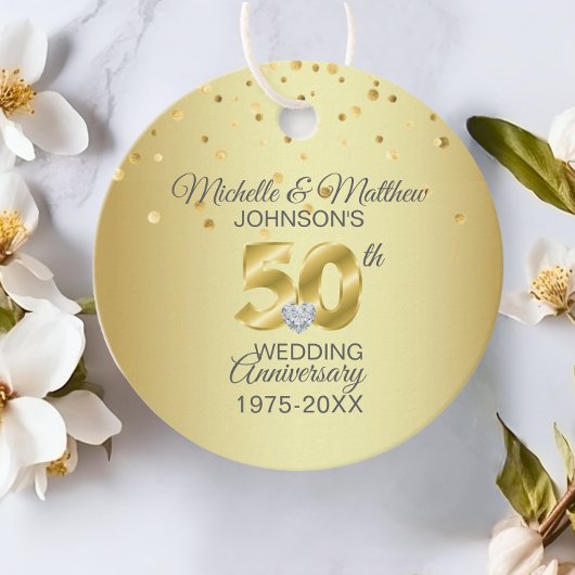 Étiquettes Cadeau Merci 50e année Mariage d'or