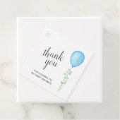 Étiquettes Cadeau Merci à ballon bleu (En situation)