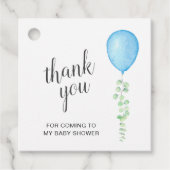 Étiquettes Cadeau Merci à ballon bleu (Devant)