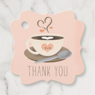 Étiquettes Cadeau Merci à Latte Coffee Wedding shower Merci