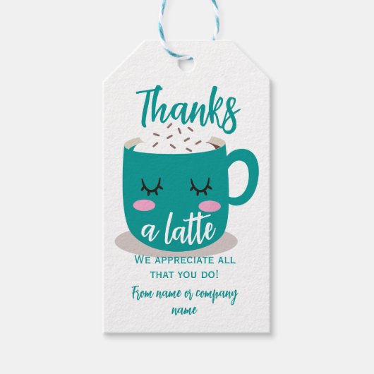 Étiquettes-cadeau Merci À Latte Merci (Devant)