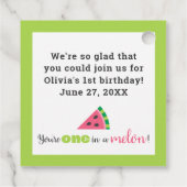 Étiquettes Cadeau Merci À Melon Watermelon Birthday Merci (Dos)