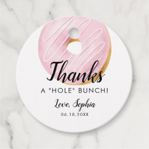 Étiquettes Cadeau Merci à un groupe entier de beignets thème fête d'