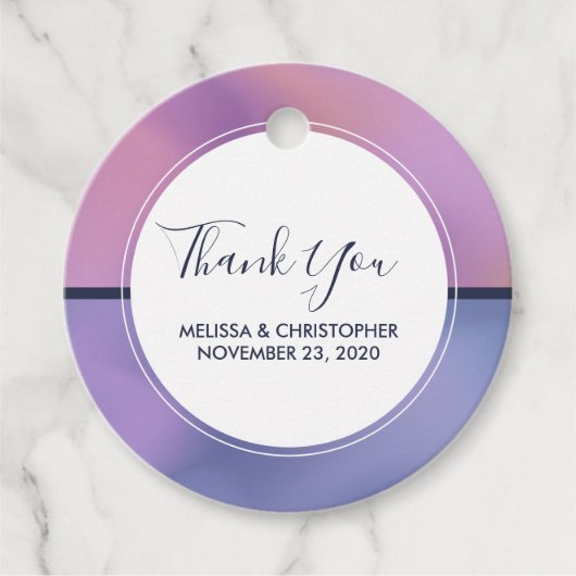 Étiquettes Cadeau Merci Abstrait moderne violet et rose (Devant)