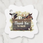 Étiquettes Cadeau Merci Animaux de ferme fête d'anniversaire (Devant)