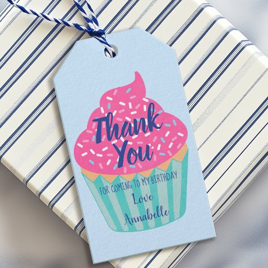 Étiquettes-cadeau Merci Anniversaire de enfant Cupcake