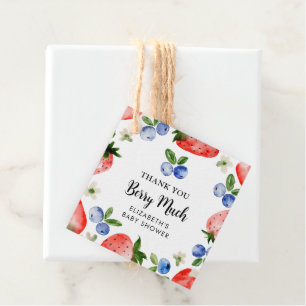 Étiquettes Cadeau Merci aux bleuets et aux fraises