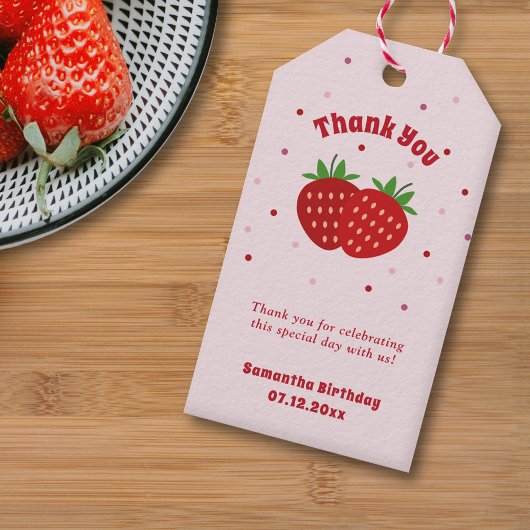 Étiquettes-cadeau Merci aux fraises