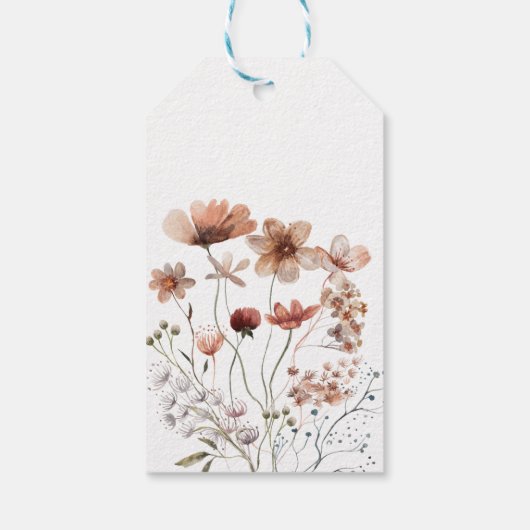 Étiquettes-cadeau Merci Baby shower Fleur sauvage d'automne (Dos)