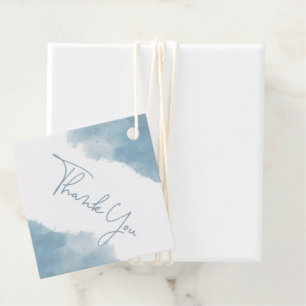 Étiquettes Cadeau Merci Baby shower Sky Blue Watercolor