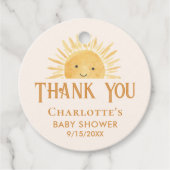Étiquettes Cadeau Merci Baby shower solaire (Devant)