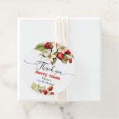 Étiquettes Cadeau Merci baies beaucoup Fraise anniversaire (En situation)