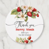 Étiquettes Cadeau Merci baies beaucoup Fraise anniversaire (Devant)