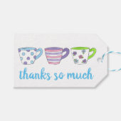 Étiquettes-cadeau Merci Beaucoup De Tea-Tasses Pastel (Devant (Horizontal))