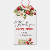 Étiquettes-cadeau Merci beaucoup fraise anniversaire (Devant)
