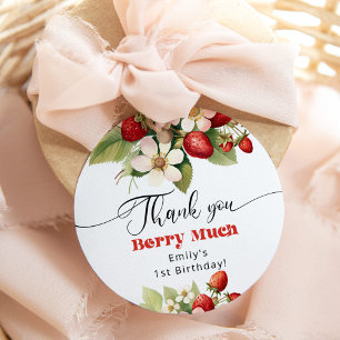 Étiquettes Cadeau Merci beaucoup Strawberry anniversaire