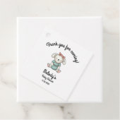 Étiquettes Cadeau Merci bébé fille Teddy (En situation)