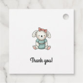 Étiquettes Cadeau Merci bébé fille Teddy (Dos)