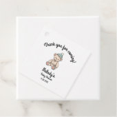 Étiquettes Cadeau Merci bébé garçon Teddy (En situation)
