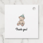 Étiquettes Cadeau Merci bébé garçon Teddy (Dos)