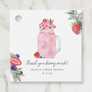 Étiquettes Cadeau Merci Berry Beaucoup de Baby shower Fruit Smoothie
