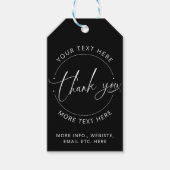 Étiquettes-cadeau Merci Black Créez votre propre petite entreprise (Devant)