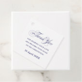 Étiquettes Cadeau Merci blanc bleu marine (En situation)