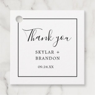 Étiquettes Cadeau Merci blanc minimaliste moderne