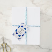 Étiquettes-cadeau Merci Bleu Bleu Floral Carrelage (Avec de laficelle)