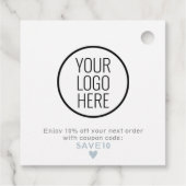 Étiquettes Cadeau Merci bleu et blanc moderne (Dos)