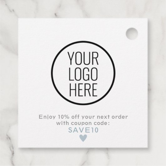 Étiquettes Cadeau Merci bleu et blanc moderne (Dos)