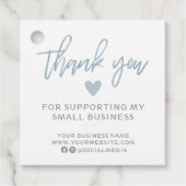 Étiquettes Cadeau Merci bleu et blanc moderne (Devant)