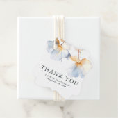 Étiquettes Cadeau Merci bleu et or Dusty (En situation)