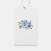 Étiquettes-cadeau Merci bleu floral (Dos)