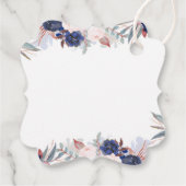 Étiquettes Cadeau Merci bleu marine et bleu marine (Dos)