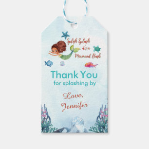 Étiquettes-cadeau Merci Brown de sirène de bash de Splish Splash