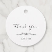 Étiquettes Cadeau Merci Cadeau de Mariage Douce 16ème Blanche Simple (Devant)