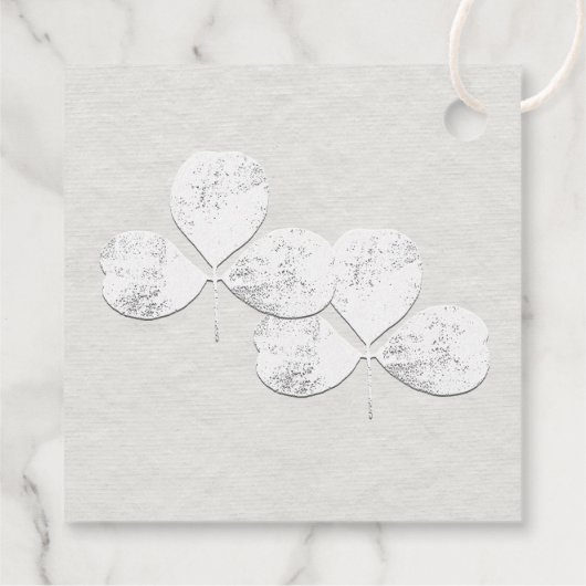 Étiquettes Cadeau Merci cadeau Mariage  blanc Shamrock (Dos)