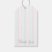 Étiquettes-cadeau Merci, Candy Stripes Pastel Multicolor (Devant)
