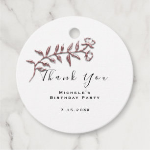 Étiquettes Cadeau Merci Cérémonie de Mariage Anniversaire Blanc Simp
