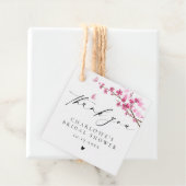 Étiquettes Cadeau Merci Cerisier Fleur Papillon Rose (En situation)