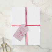 Étiquettes-cadeau Merci Cherry beaucoup rose (Avec de la ficelle)