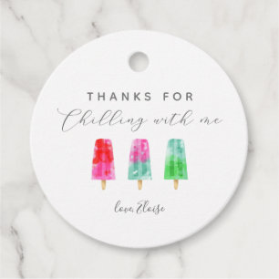 Étiquettes Cadeau Merci Chilling With me Popsicle Anniversaire