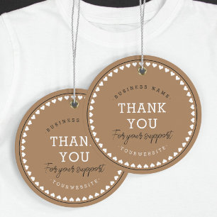 Étiquettes Cadeau Merci Classique Amour Motif Hang Tags Beige