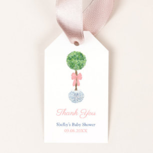 Étiquettes-cadeau Merci classique de la fête de la douche pour bébé
