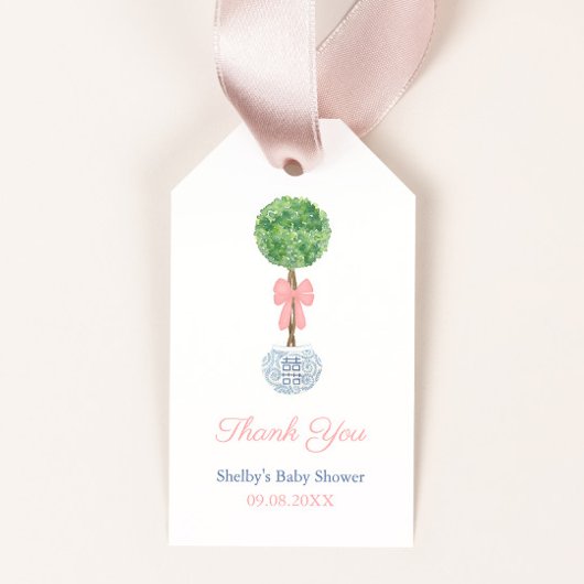 Étiquettes-cadeau Merci classique de la fête de la douche pour bébé 