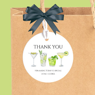 Étiquettes Cadeau Merci Cocktail Margarita Enterrement de Vie de Jeu